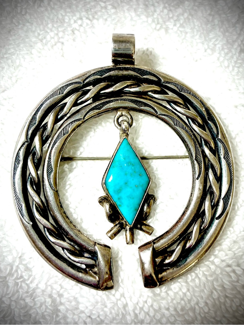 Vintage Native American Sterling Silver Naja Pendant/Brooch